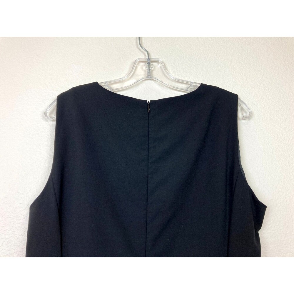LAFAYETTE 148 Fitted Sheath Dress Size 10 Black Wool Office Business Minimalist - Picture 4 of 9